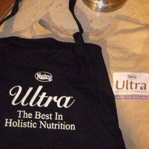 Nutro Ultra Promotional Bundle – Unisex Apron (Black) + Short Sleeve Shirt, 2x